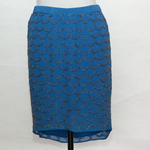 Joie Blue Merona Beaded Skirt XS NWT
